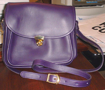 Purple Leather Handbag Front Med