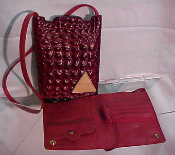 Red pouch and open pockets