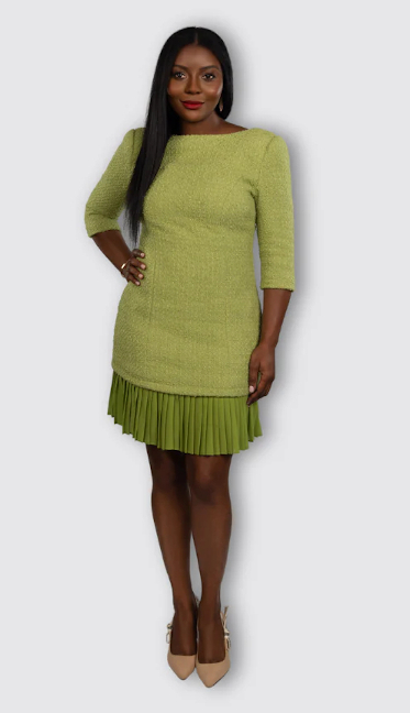 green emerald velvet dress Olive Green Solid Ribbed Knited Dresses (ACA3414)